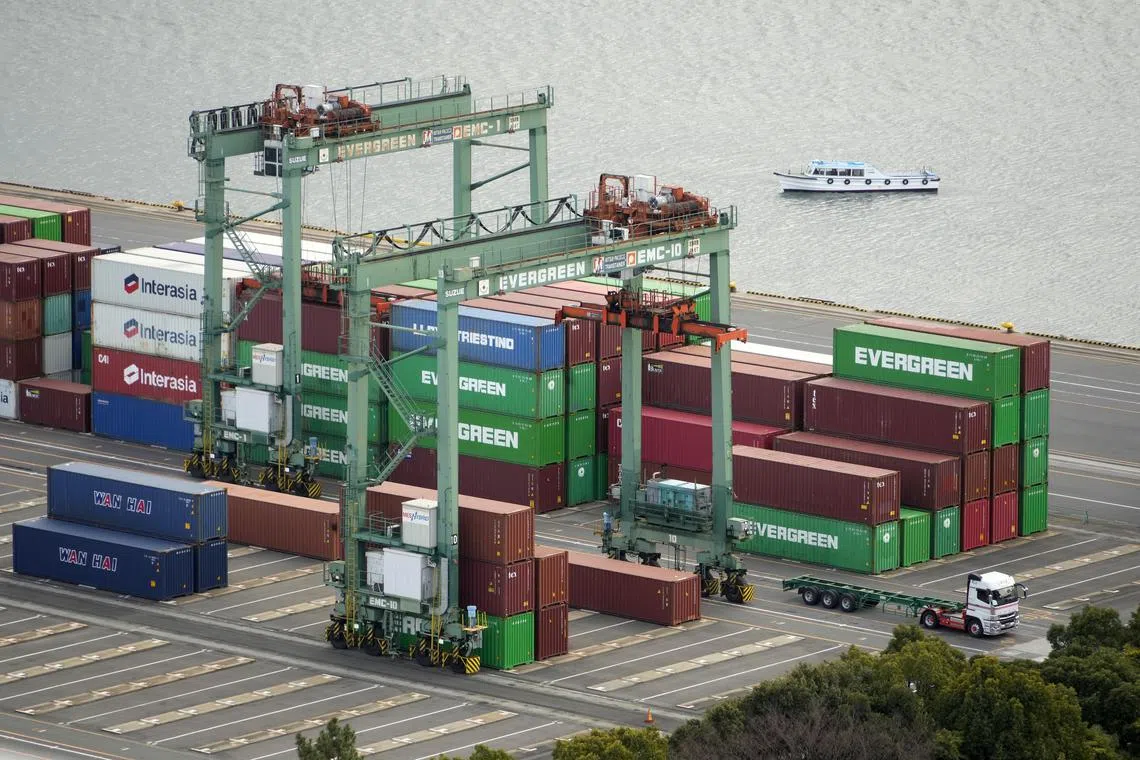 Japan’s trade deficit surged to a record in January, as exports to China sharply dropped and the global economy slowed. 