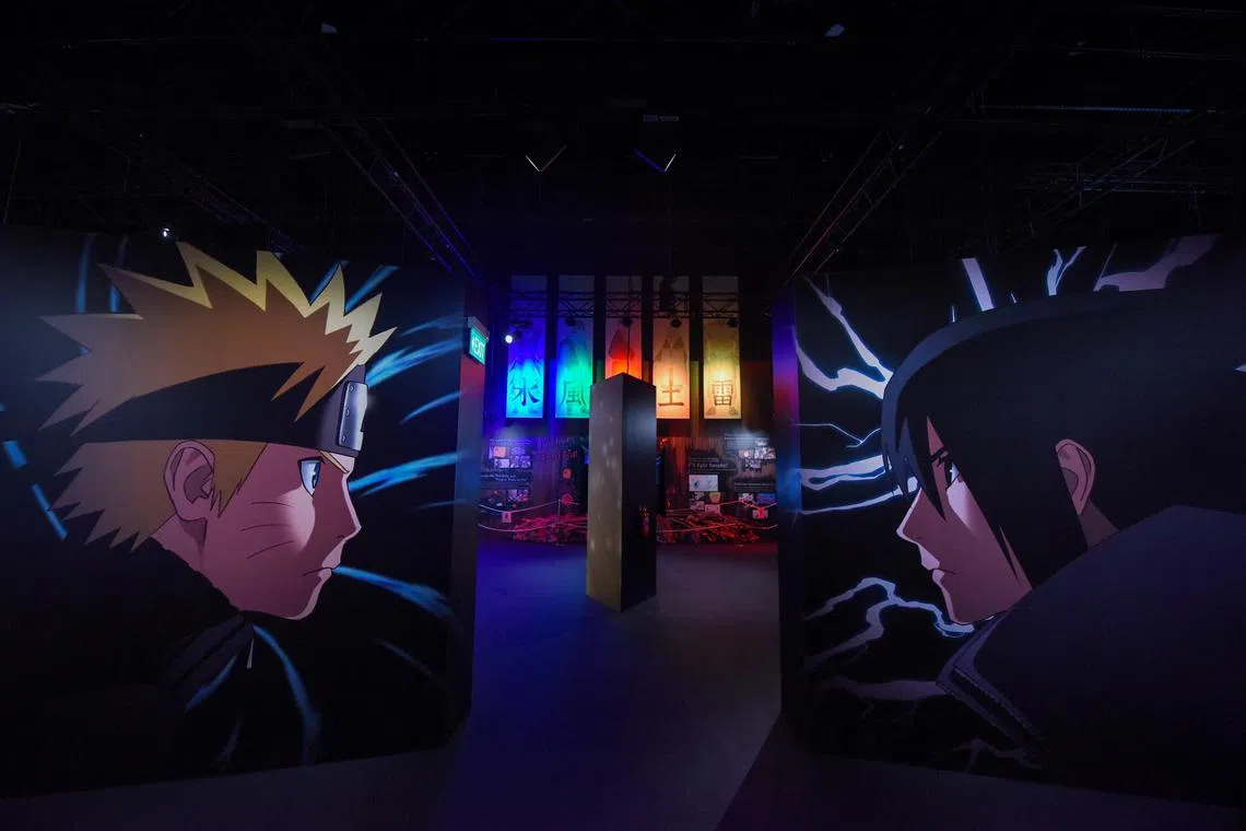 A display at Naruto: The Gallery
