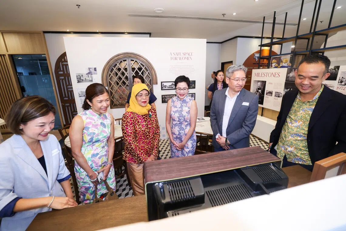 CMG20251028-NgohSB01/吴先邦/王辉雯/YWCA's 150-Year Legacy Unveiled in New "Empowered by Love" Gallery, Featuring Lost Heritage Recipes  [YWCA Fort Canning, Peace Room, Level 3] 10.35AM Guided Gallery Tour with GOH Halimah Yacob