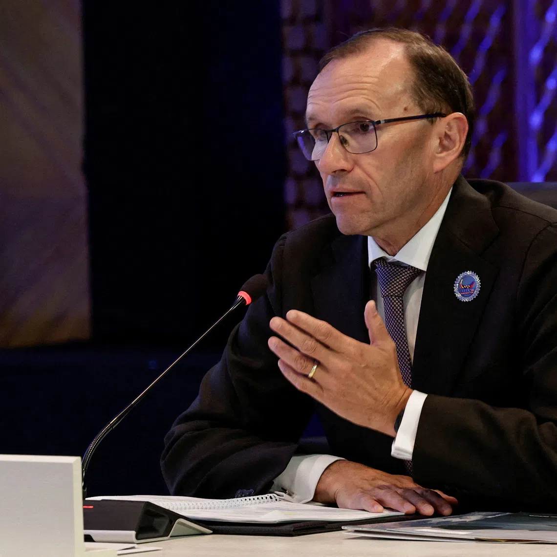 FILE PHOTO: Norway's Foreign Minister Espen Barth Eide speaks at the ASEAN Trilateral Meeting with Norway at the Philippine International Convention Center in Pasay City 22 July 2026. ROLEX DELA PENA/Pool via REUTERS/File Photo