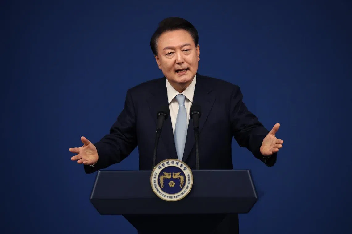 Mr Yoon has decided to skip the event, citing the opposition’s “unilateral actions” to push for special counsel and impeachment procedures.