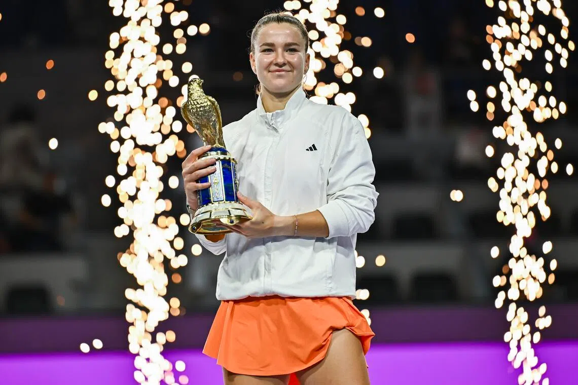 Karolina Muchova beats Victoria Mboko in Qatar Open final to end six-year title drought