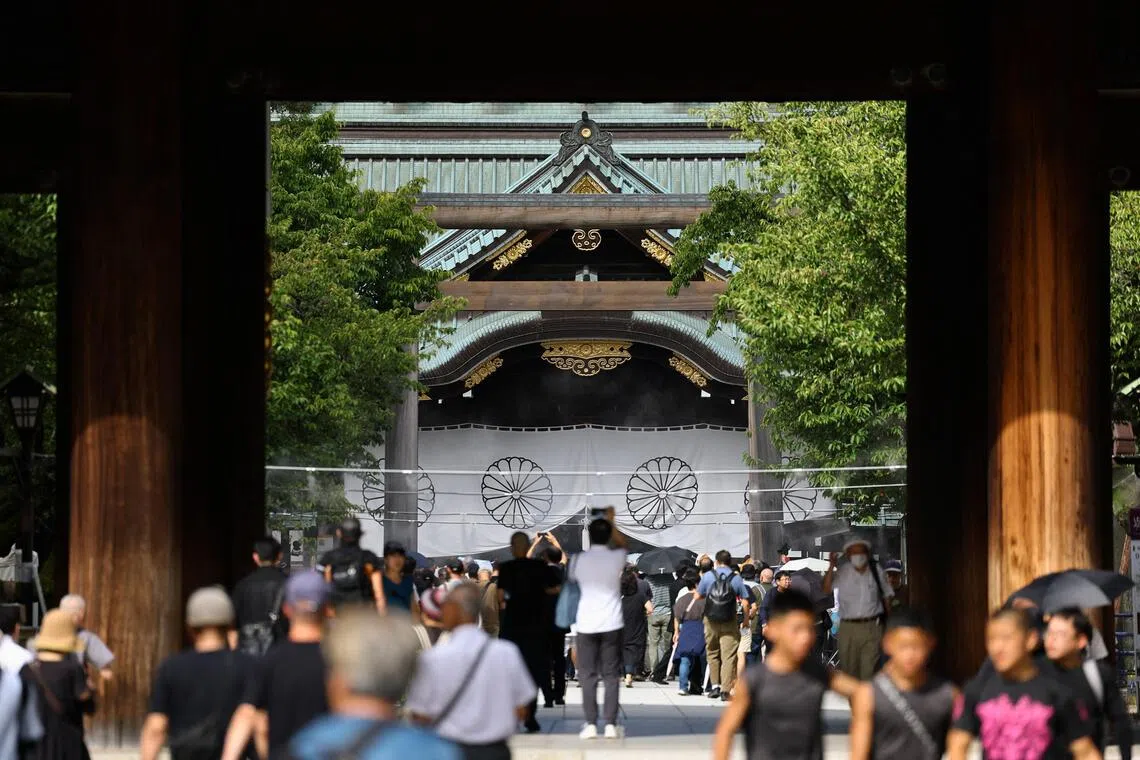Japan defence chief Koizumi visits war-linked Yasukuni shrine on World War II anniversary
