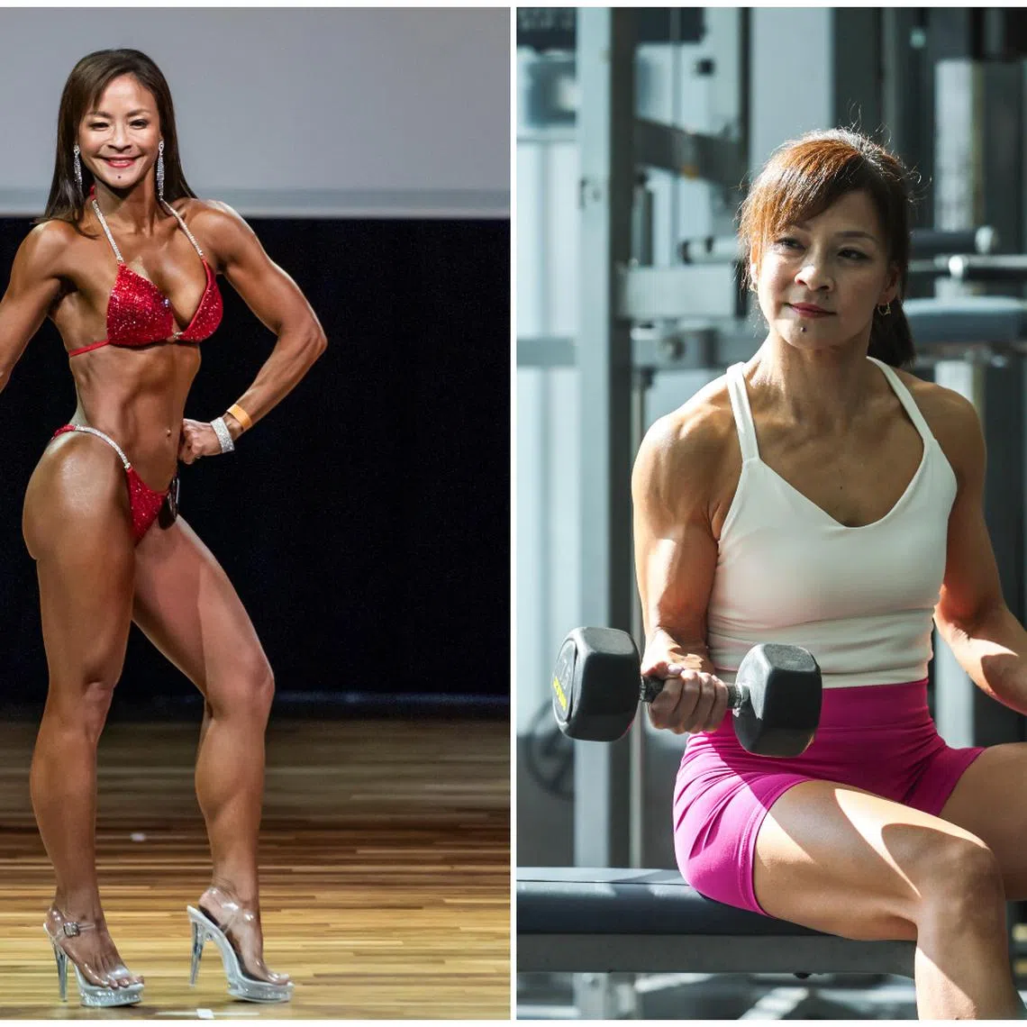 To prepare for her first bodybuilding contest, Ms Mayda Jutahkiti put herself on a 60-minute, five-times-a-week strength training regimen.
