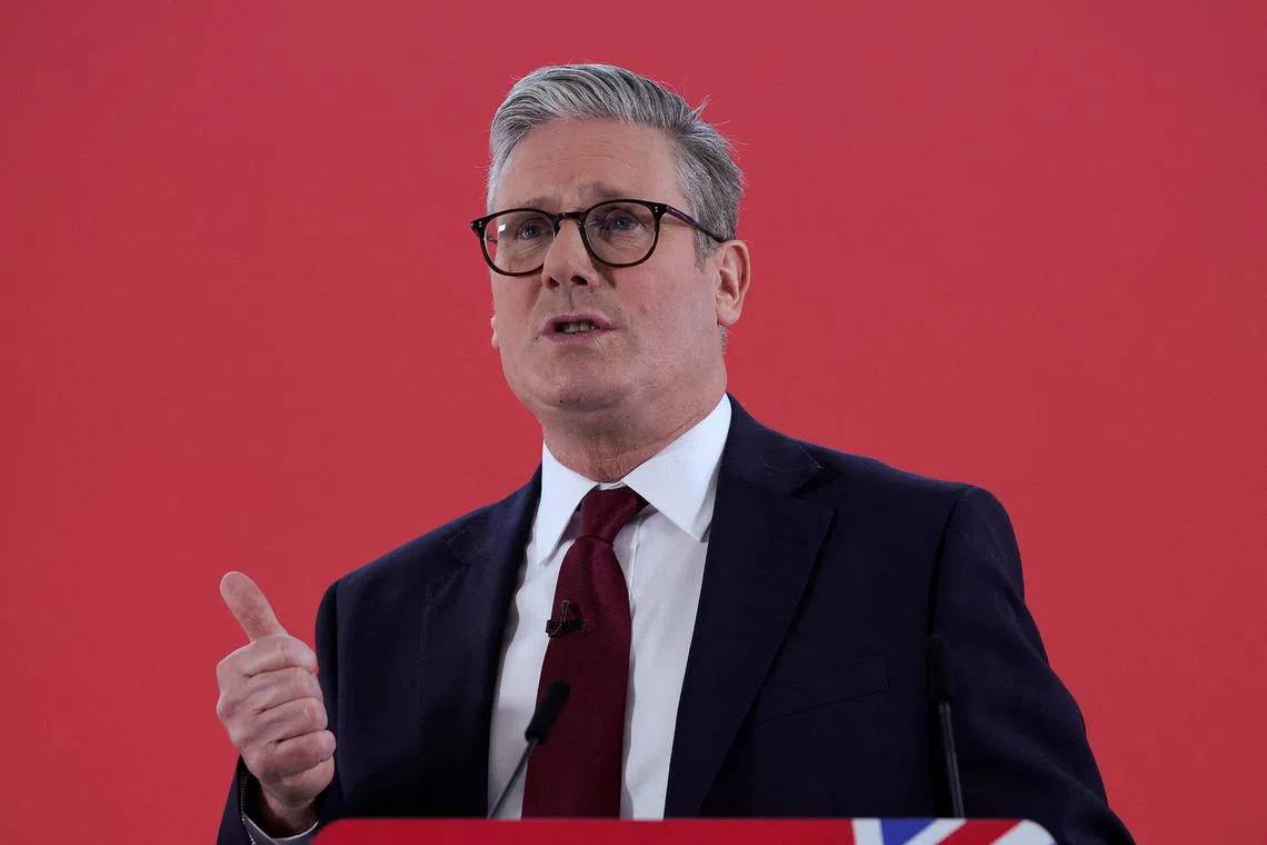 FILE PHOTO: Britain's opposition Labour Party leader Keir Starmer speaks, in Deal, Britain, May 10, 2024. REUTERS/Carlos Jasso/File Photo