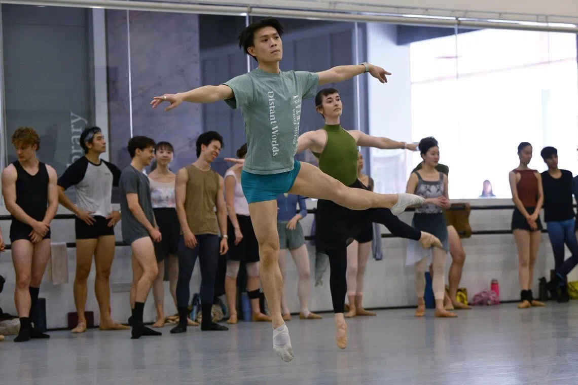 The Singapore Ballet rehearsing at its space in Bugis+.