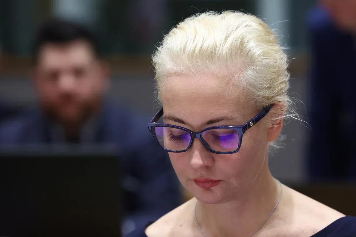 Yulia Navalnaya, the widow of Alexei Navalny, takes part in a meeting of European Union foreign ministers in Brussels, Belgium February 19, 2024. REUTERS/Yves Herman/Pool/File Photo