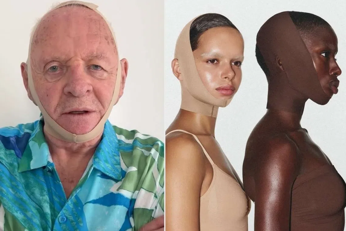 Actor Anthony Hopkins mocks Kim Kardashian’s “shapewear” for the face in a now viral Instagram video.