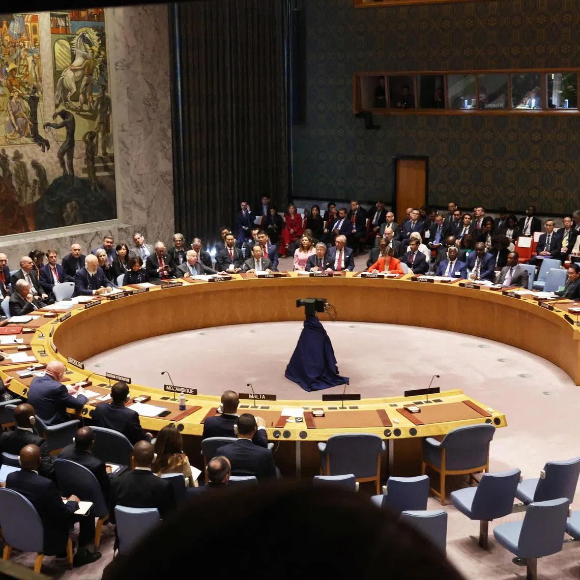 Currently, the EU, which makes up around 5 per cent of the world’s population, is over-represented in most global organisations, says the writer, commanding 40 per cent of the five permanent seats in the UN Security Council (above).