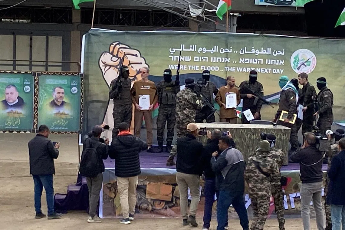 Hamas frees three hostages, whose frail condition shocks Israelis | The ...