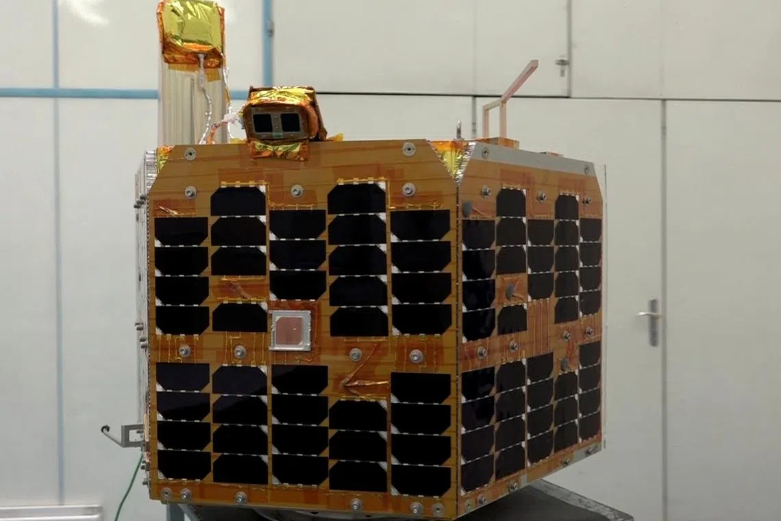 The \"Chamran-1\" satellite is seen at an undisclosed location in Iran, in this handout image obtained on September 14, 2024. Iranian Space Agency/WANA (West Asia News Agency)/Handout via REUTERS