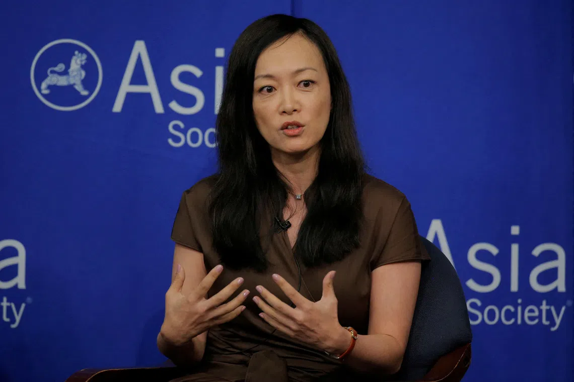 FILE PHOTO: Sue Mi Terry, director at Bower Group Asia, speaks on a \"Crisis on the Peninsula: Implications for the U.S. - Korea Alliance\" panel at the Asia Society in New York, U.S., June 19, 2017.  REUTERS/Lucas Jackson/File Photo