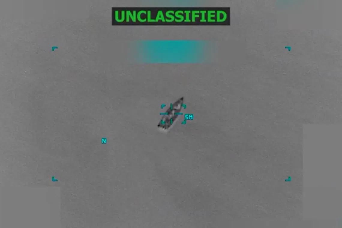 A boat floats off the coast of Venezuela in this screen grab taken from a video released October 14, 2025, before what U.S. President Donald Trump said on a post on Truth Social was a U.S. strike on a suspected drug-trafficking boat. Donald Trump via Truth Social/via REUTERS