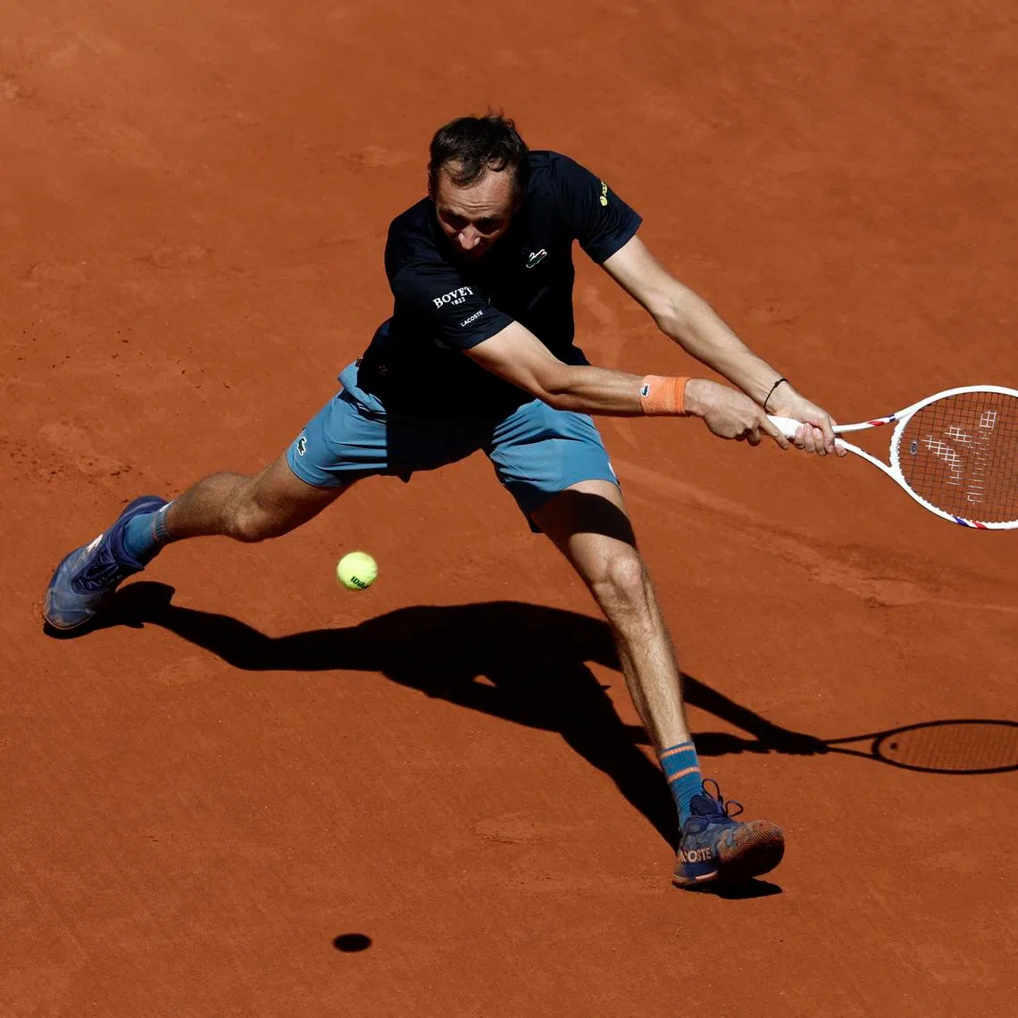 Tennis - French Open - Roland Garros, Paris, France - May 26, 2026 Russia's Daniil Medvedev in action during his first round match against Australia's Adam Walton REUTERS/Benoit Tessier