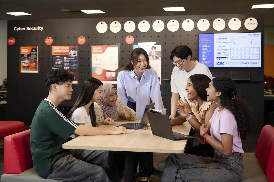 cwcomputing - Students at NYP's Centre for Innovation located within the School of IT. The school offers 4 diplomas and 1 Common ICT Programme. 

PHOTO: Courtesy of Nanyang Polytechnic