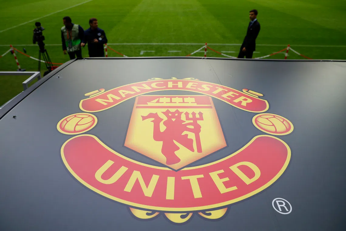 FILE PHOTO: Football Soccer - Manchester United visit the Friends Arena ahead of the the Europa League Final - Friends Arena, Stockholm, Sweden - 23/5/17 General view of the Manchester United logo ahead of the Europa League final Reuters / Phil Noble Livepic/ File Photo