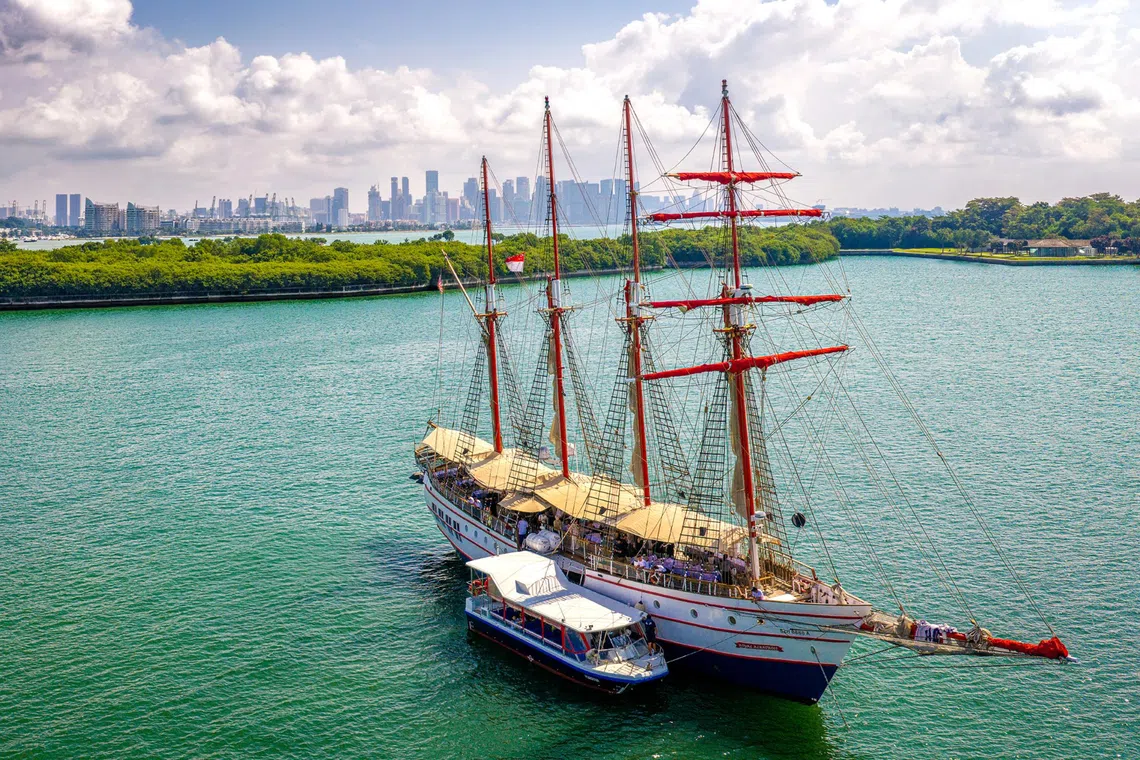 Singapore’s only luxury tall ship Royal Albatross is owned by Tall Ship Adventures, which also runs a speedboat business.