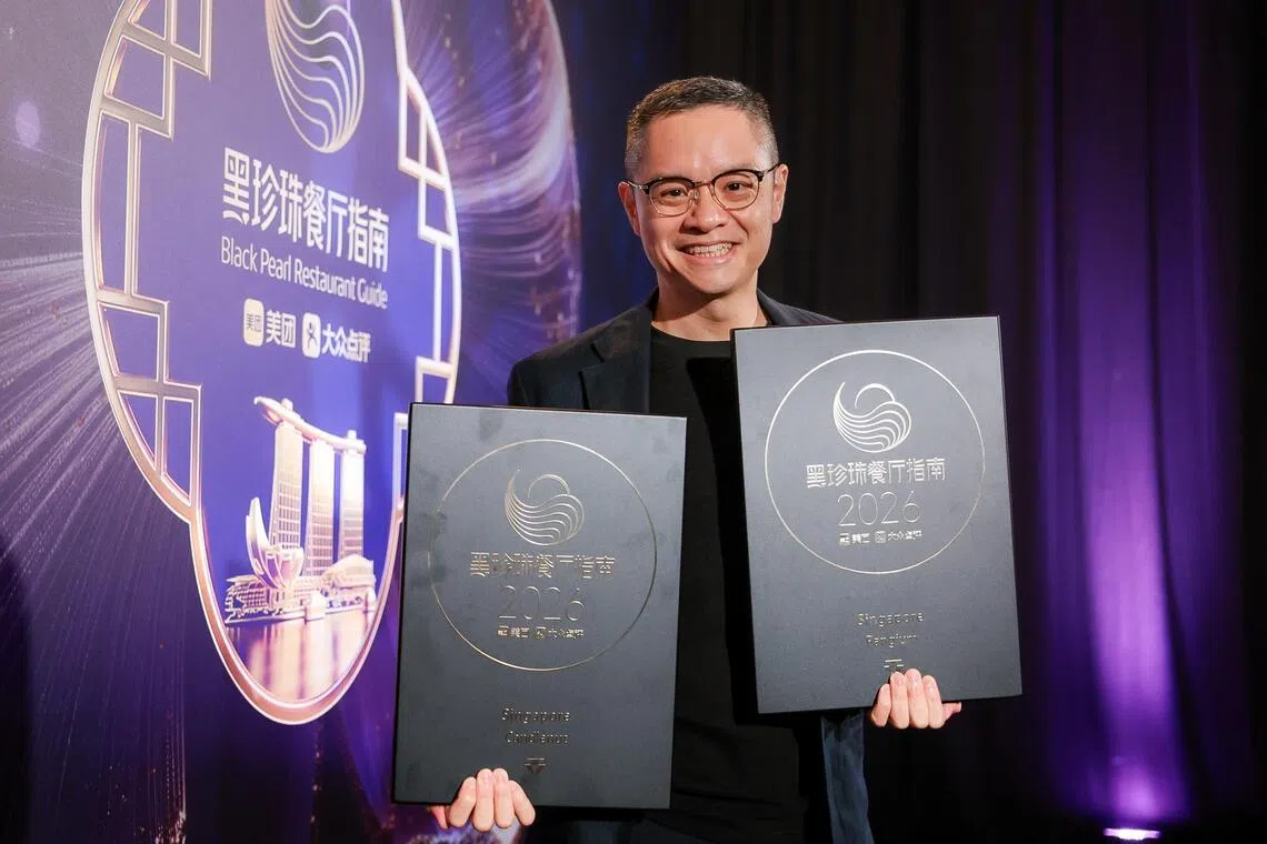 Malcolm Lee, 42, chef-owner of one-diamond restaurants Pangium and Candlenut at the Black Pearl Restaurant Guide Award Ceremony at the Sands Expo & Convention Centre on March 23.