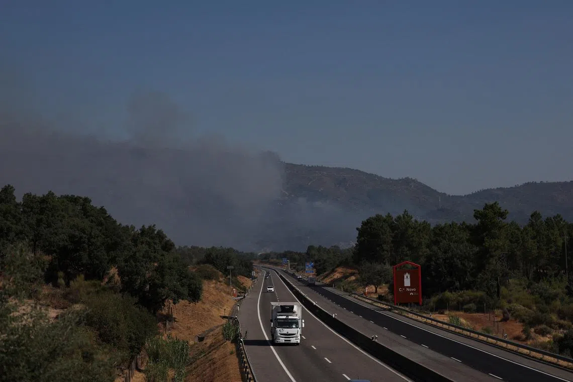 Portugal has been hit by a spate of wildfires as heatwaves and dry conditions help flames spread.