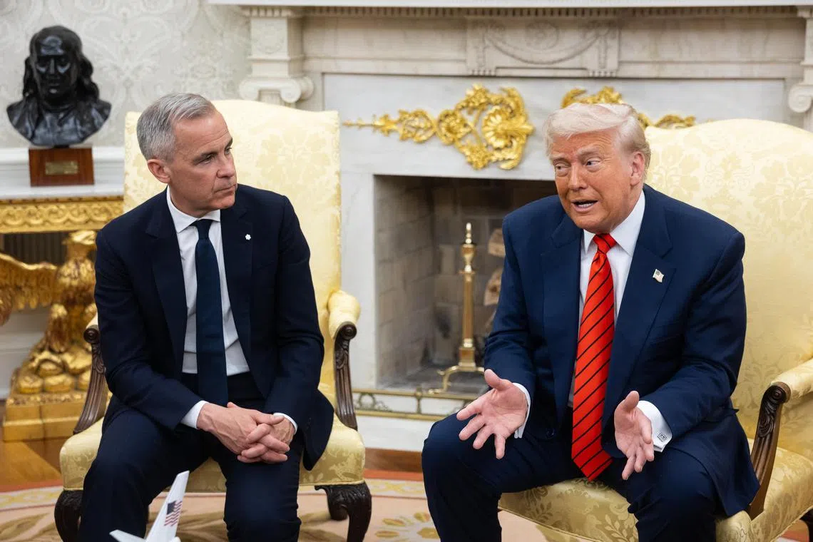 Canadian Prime Minister Mark Carney (left) and US President Donald Trump meeting at the White House on May 6.
