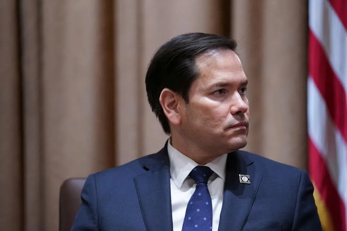 U.S. Secretary of State Marco Rubio attends a cabinet meeting at the White House in Washington, D.C., U.S., April 10, 2025. REUTERS/Nathan Howard