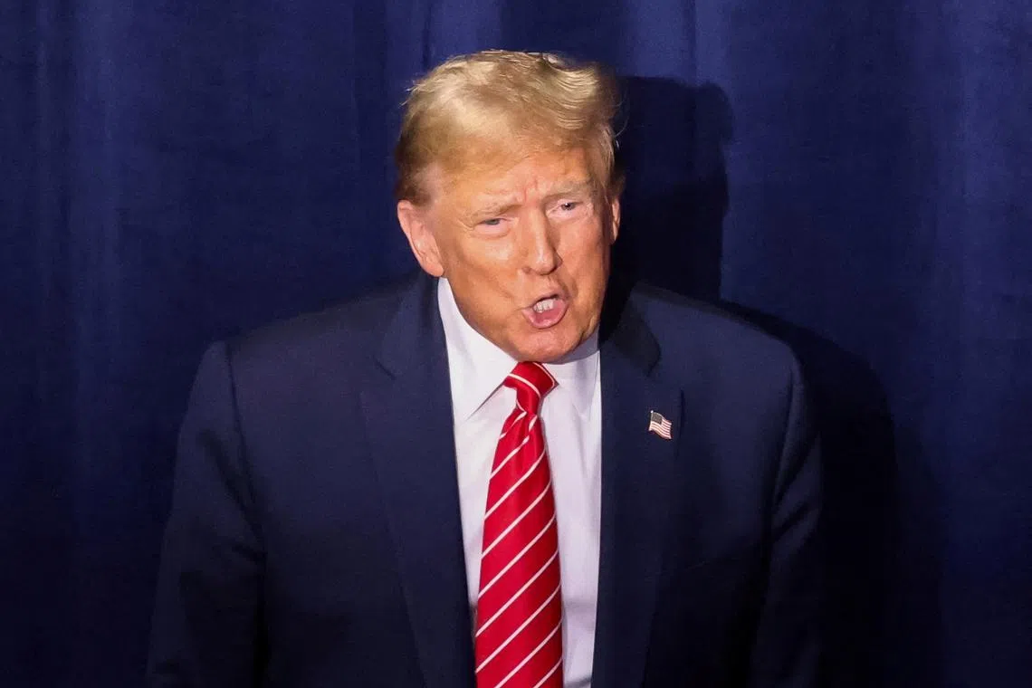 FILE PHOTO: Republican presidential candidate and former U.S. President Donald Trump hosts a campaign rally at the Forum River Center in Rome, Georgia, U.S. March 9, 2024. REUTERS/Alyssa Pointer/File Photo