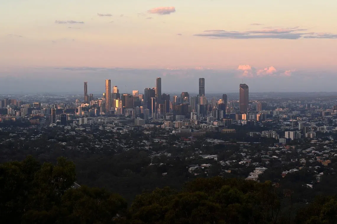 FILE PHOTO: A view of the city skyline of Brisbane, Australia, July 4, 2021. Picture taken July 4, 2021.  REUTERS/Jaimi Joy/File Photo
