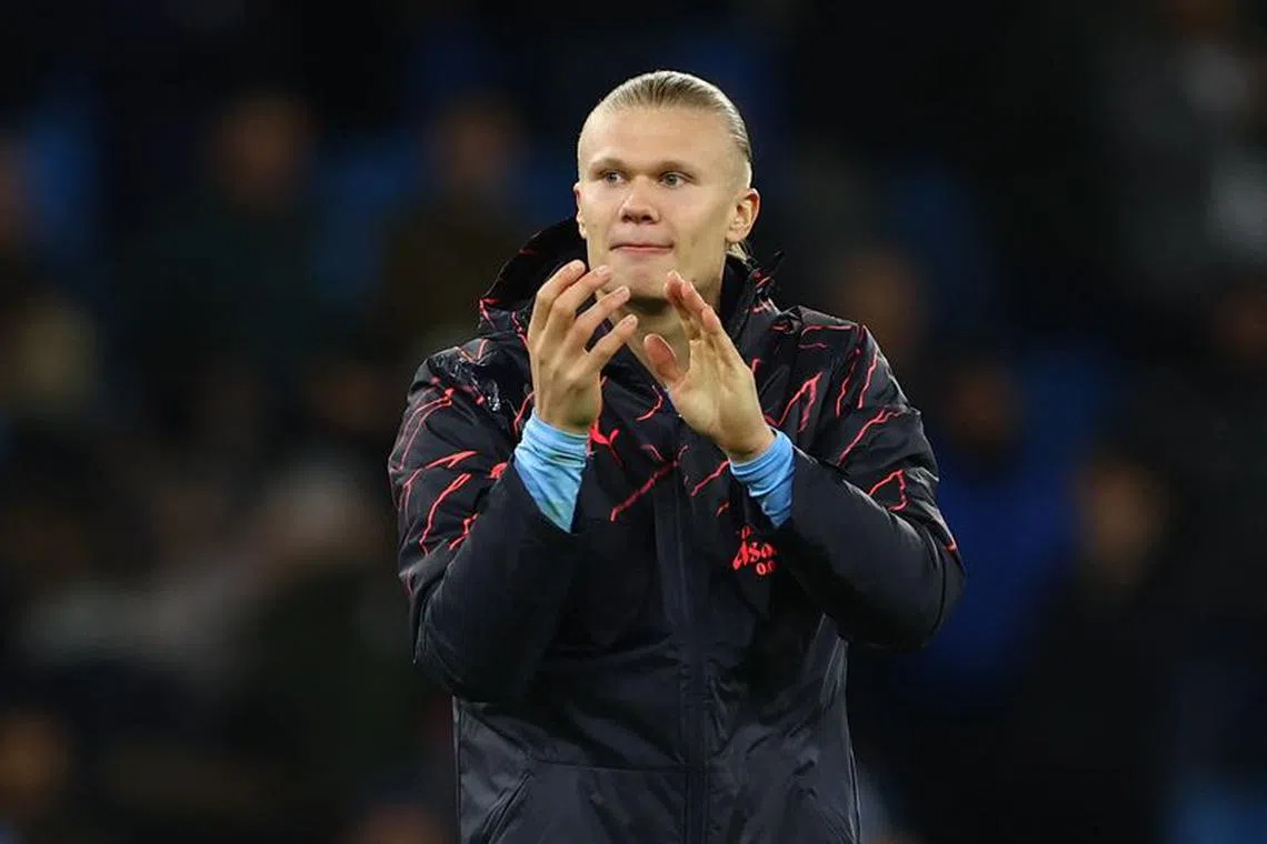 Soccer Football - Champions League - Group G - Manchester City v BSC Young Boys - Etihad Stadium, Manchester, Britain - November 7, 2023 Manchester City's Erling Braut Haaland celebrates after the match REUTERS/Molly Darlington/ File photo