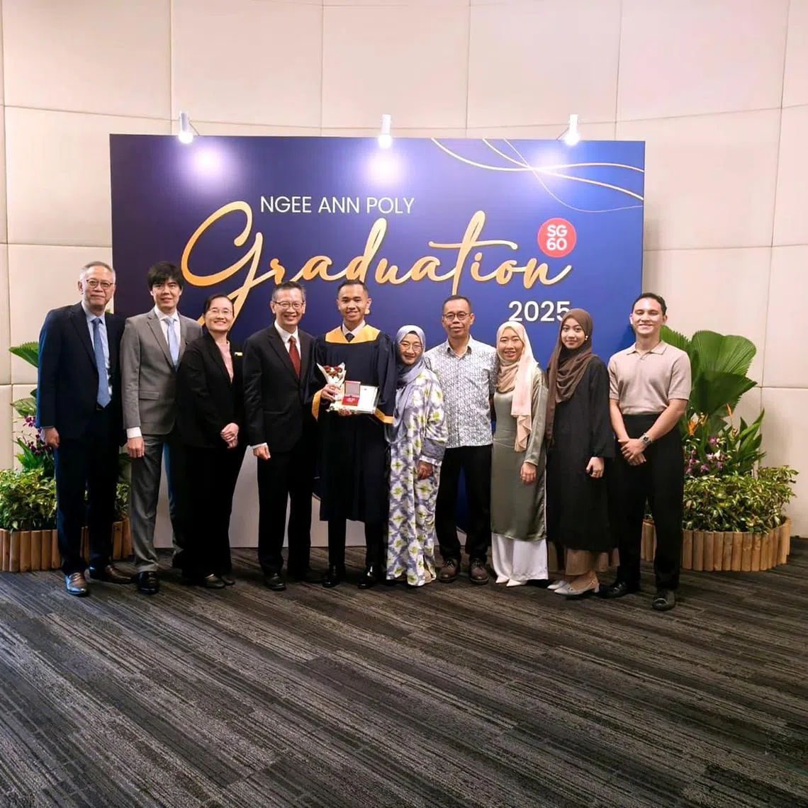 Mr Radin graduates with a Diploma with Merit in Mechanical Engineering. 