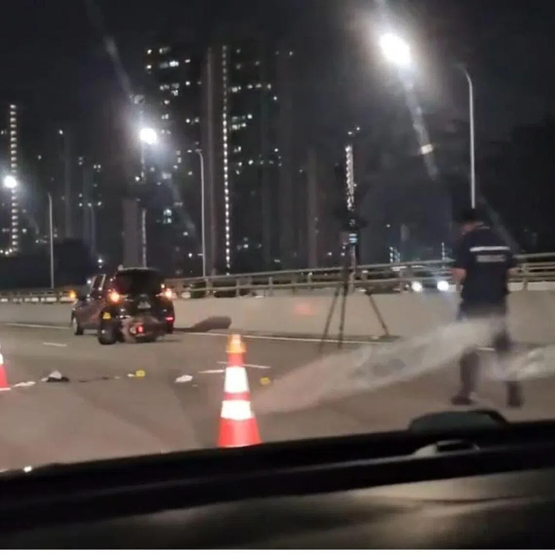 The police said that they were alerted to an accident involving a car and a motorcycle along KJE, in the direction of BKE, at about 9.30pm on May 23.