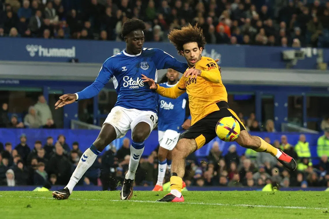 Wolverhampton Wanderers' Rayan Ait-Nouri scores their second goal.