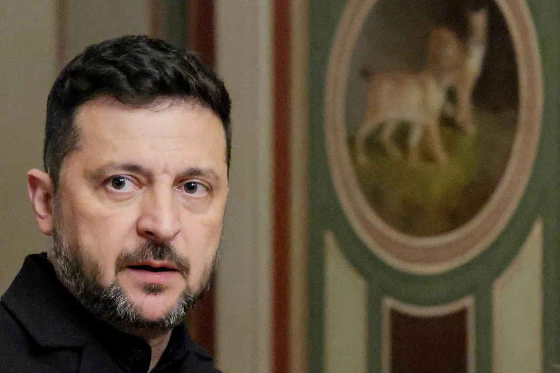 Ukraine's President Volodymyr Zelenskiy arrives for a meeting with U.S. senators on the Lindsey O. Graham Sanctioning Russia and Iran Act at the U.S. Capitol in Washington, D.C., U.S., July 28, 2026. REUTERS/Kylie Cooper