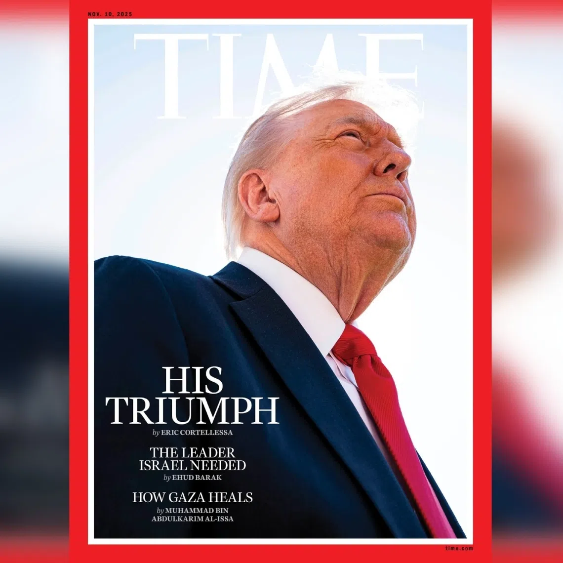 Mr Donald Trump voiced outrage about the cover photo in Time magazine, complaining it had “disappeared” his hair.