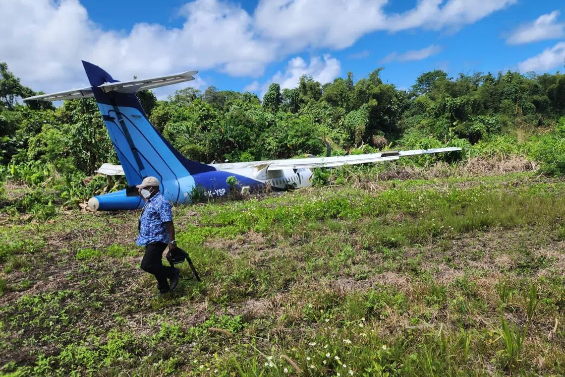 The ATR-42 aircraft was taking off from an airport in the remote Yapen Islands regency to Papuan capital Jayapura when it skidded off the runway. 