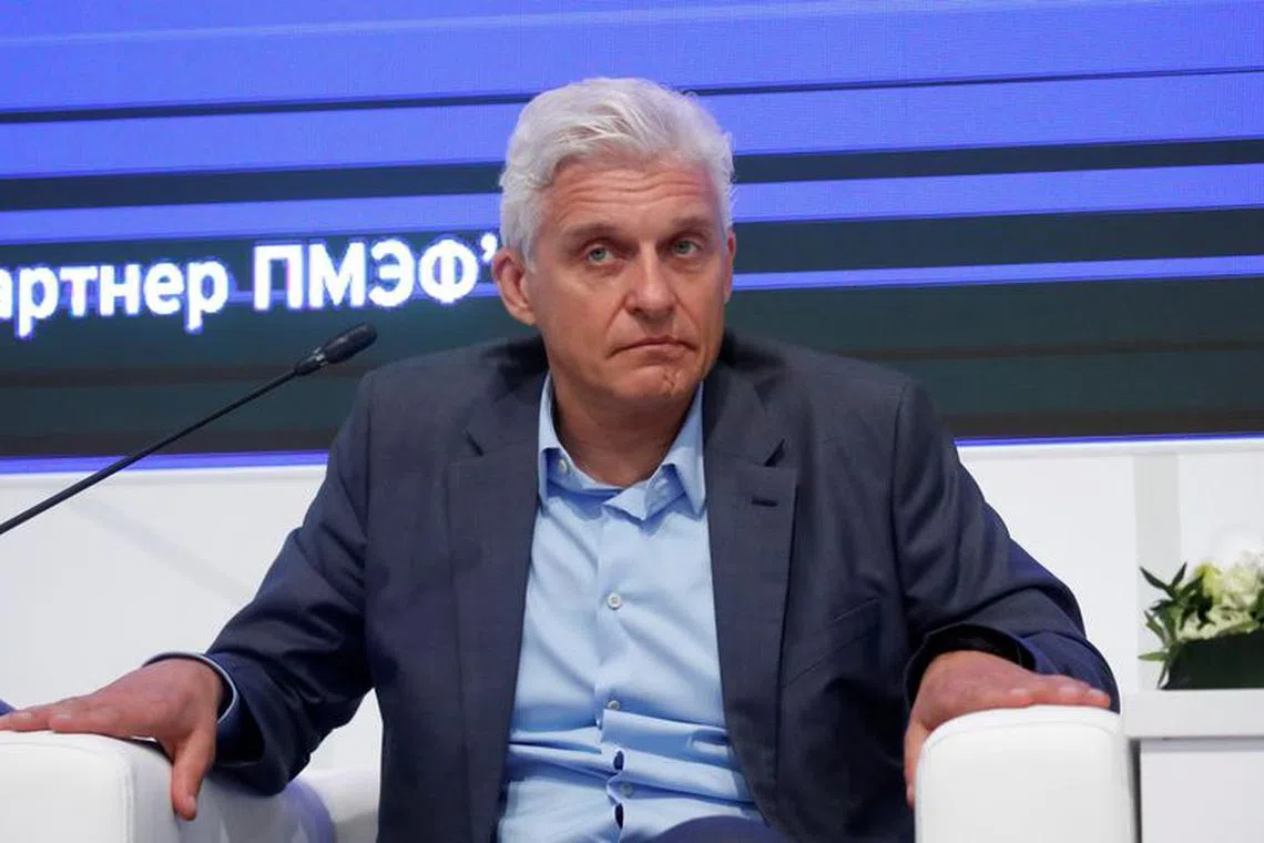 Oleg Tinkov, Chairman of the Board of Directors of Tinkoff Bank, attends a session of the St. Petersburg International Economic Forum (SPIEF), Russia June 7, 2019. REUTERS/Maxim Shemetov/File Photo
