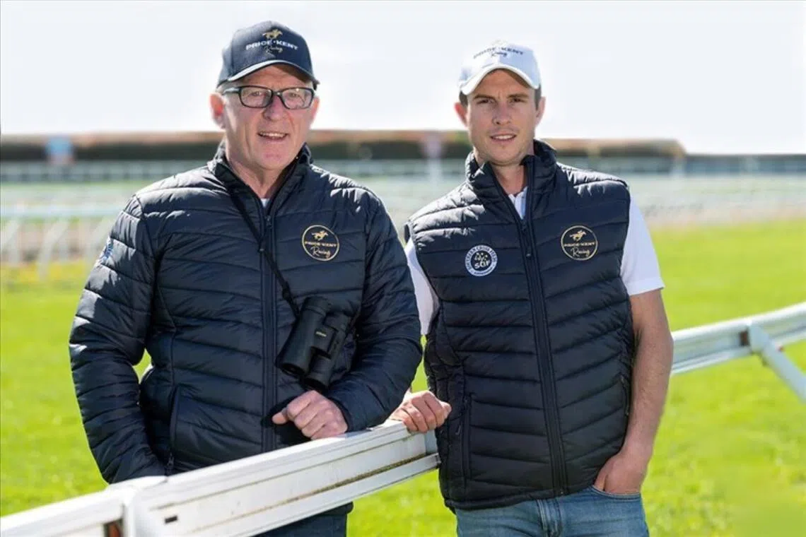 Horse racing: Melbourne trainer Mick Price (left) who trains in partnership with Michael Kent Jr, has entered four runners at the lucrative The Star Gold Coast Magic Millions Raceday.