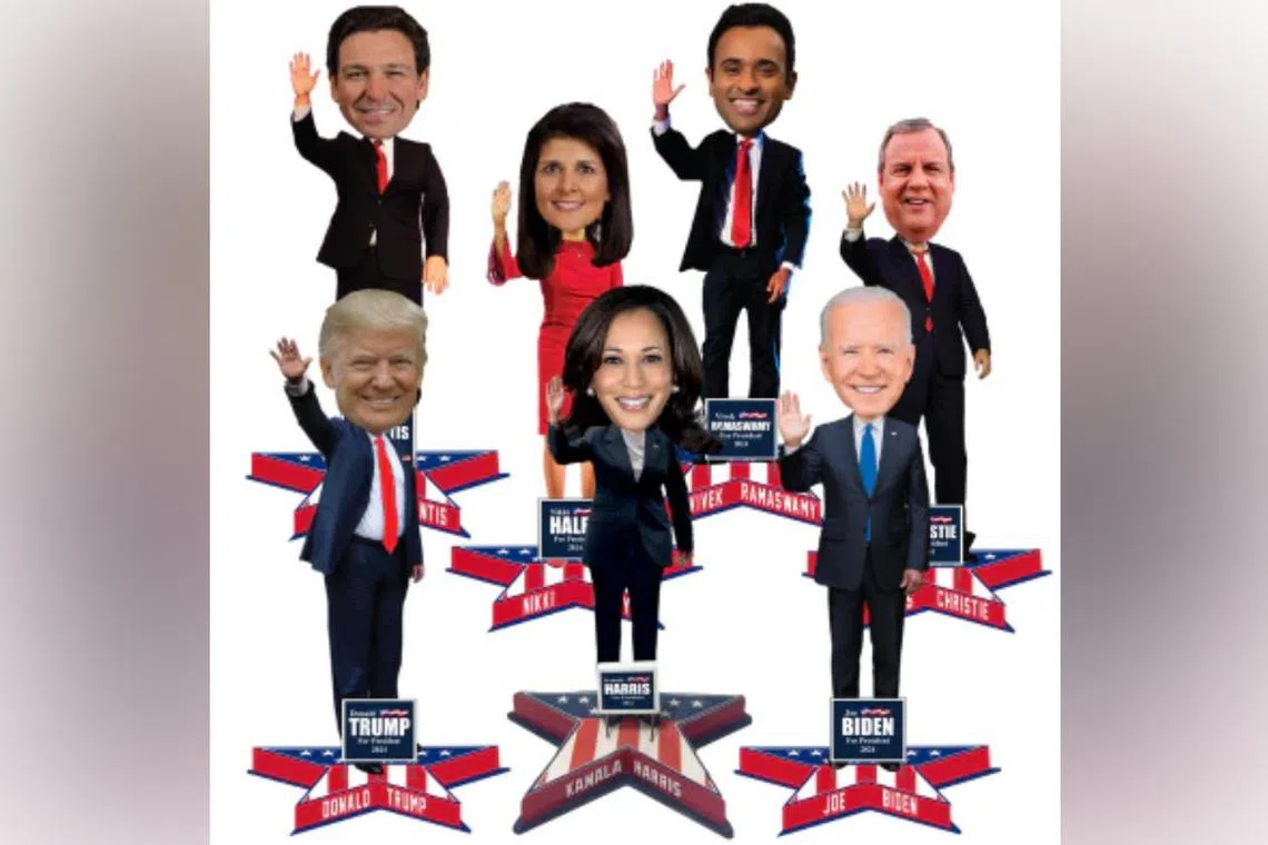 The National Bobblehead Hall of Fame and Museum has unveiled the election merchandise and they are now available for pre-order at US$30 (S$39.73) each.