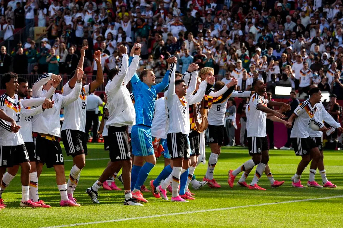 Soccer Football - FIFA World Cup 2026 - Group E - Germany v Ivory Coast - Toronto Stadium, Toronto, Canada - June 20, 2026 Germany players celebrate after the match IMAGN IMAGES via Reuters/Kevin Sousa