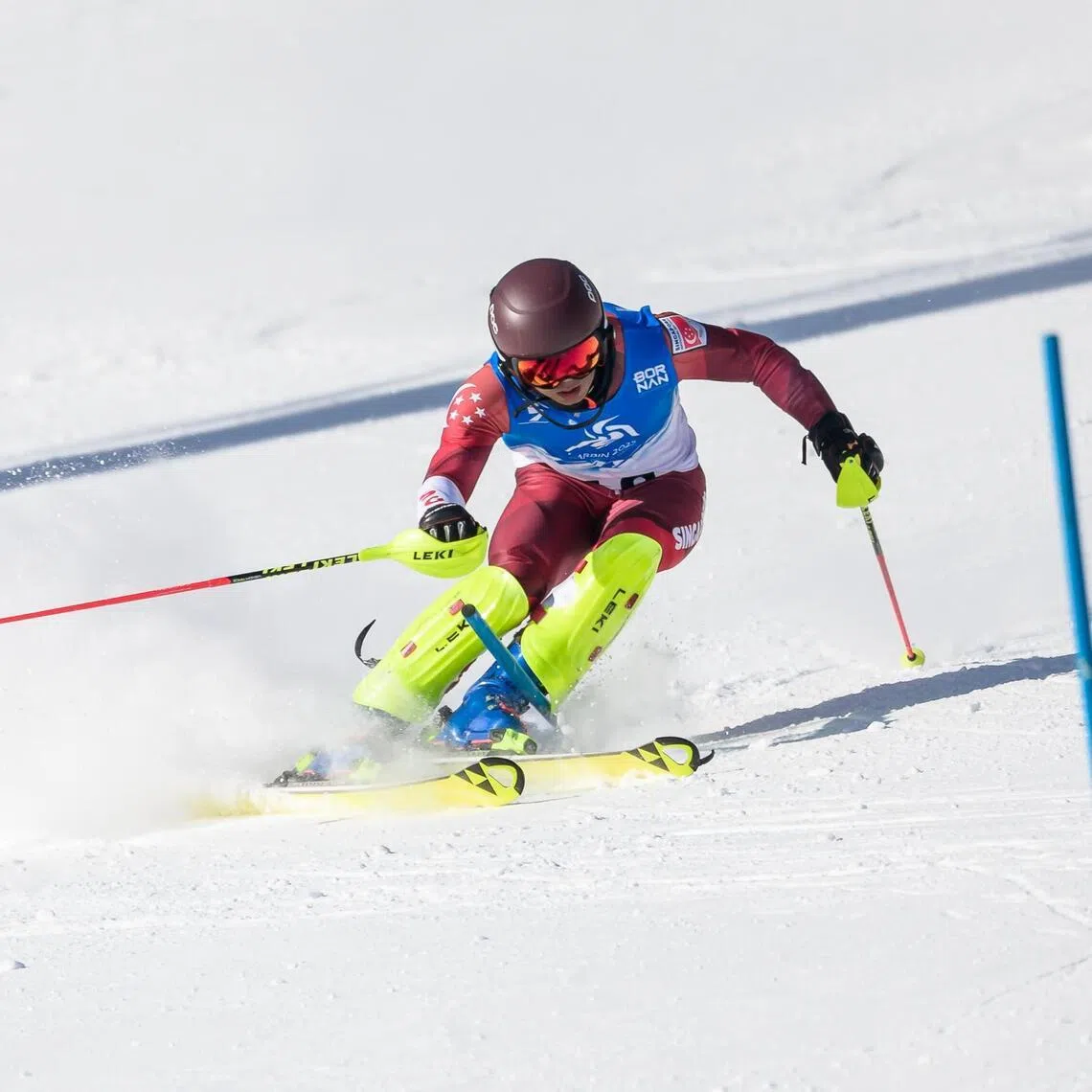 Singapore’s alpine skier Faiz Basha in action at the 2025 Asian Winter Games in Harbin.