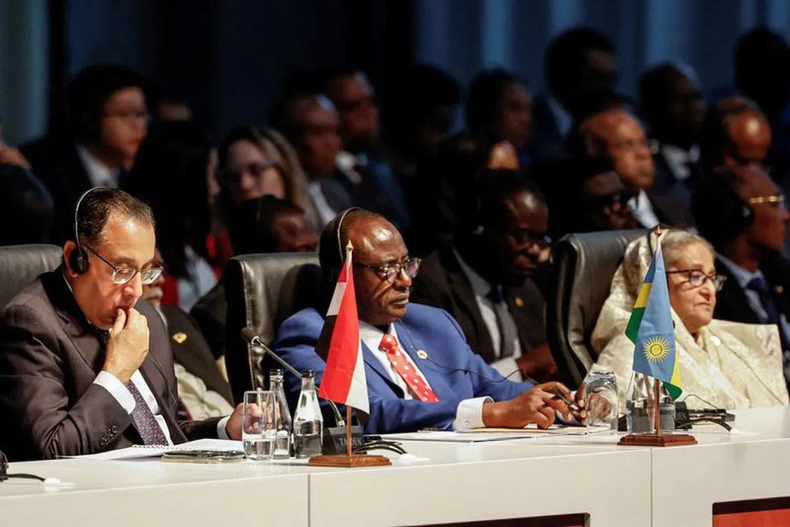 FILE PHOTO: Prime Minister of Egypt Mostafa Madbouly attends a meeting during the 2023 BRICS Summit at the Sandton Convention Centre in Johannesburg, South Africa August 24, 2023. MARCO LONGARI/Pool via REUTERS/File Photo