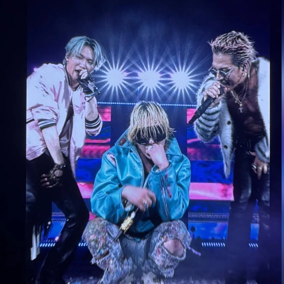 (From left) Daesung, G-Dragon and Taeyang delivered a spectacular performance at the National Stadium on Oct 17, celebrating their 20th anniversary with the XX: Cosmos world tour.