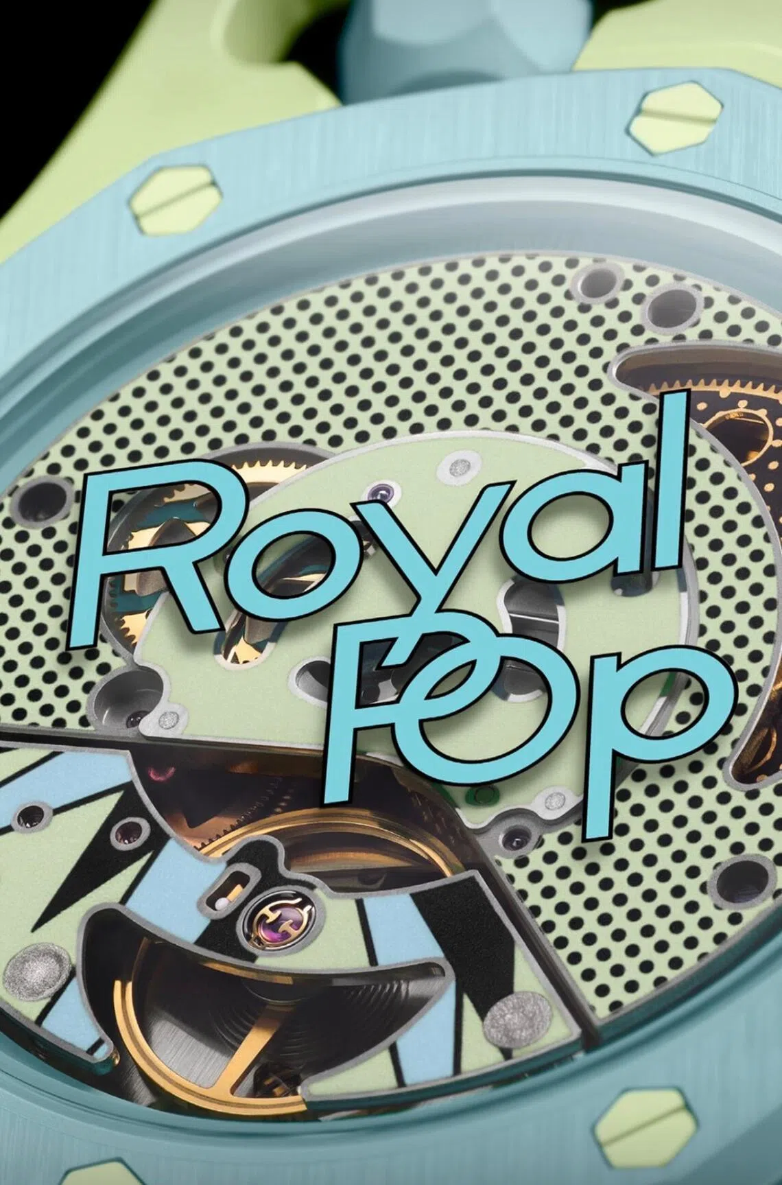 The collection is inspired by the Royal Oak and Swatch’s POP concept from the 1980s.