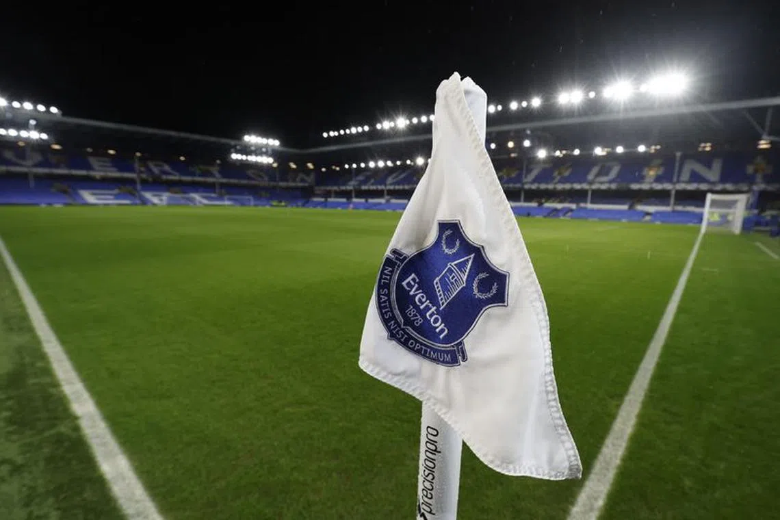 FILE PHOTO: General view of a corner flag inside the stadium before the match. Goodison Park, Liverpool, Britain - January 3, 2023. Action Images via Reuters/Jason Cairnduff/File Photo