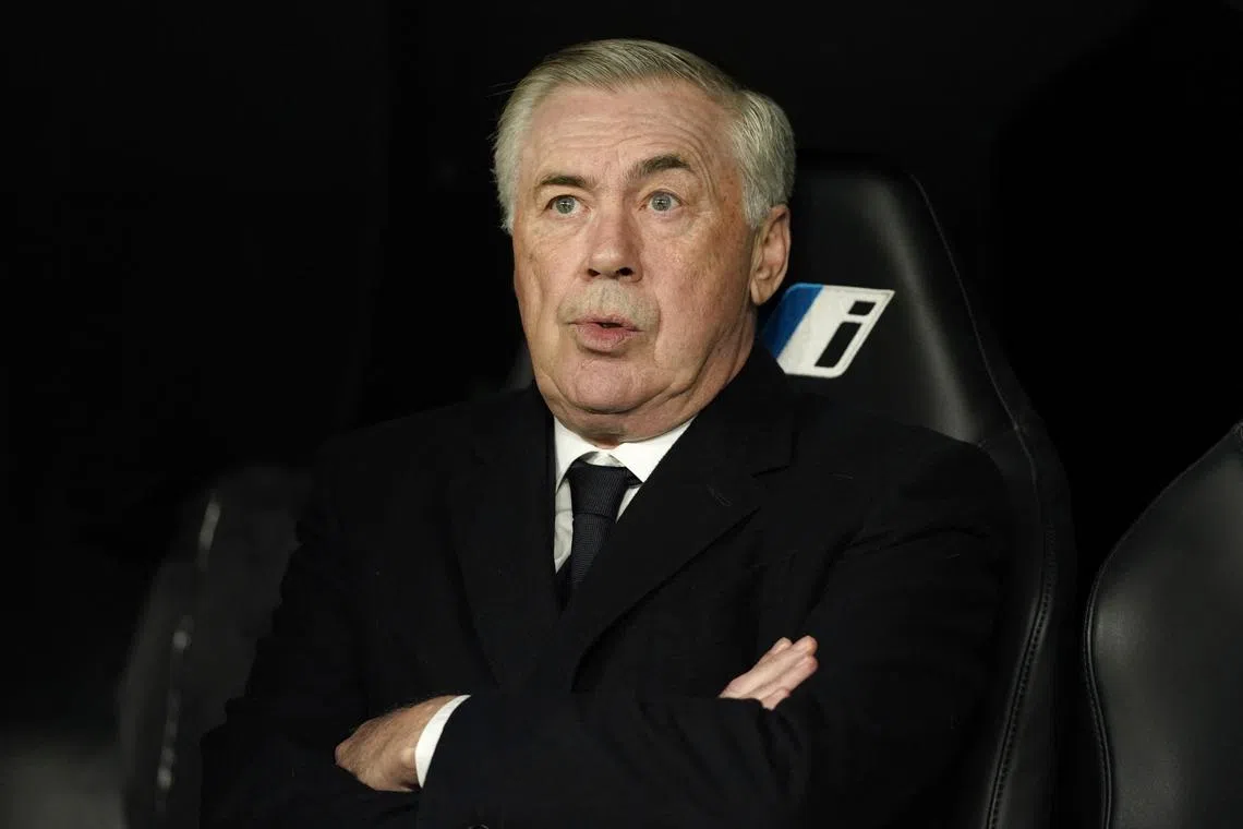 FILE PHOTO: Soccer Football - LaLiga - Real Madrid v Celta Vigo - Santiago Bernabeu, Madrid, Spain - March 10, 2024 Real Madrid coach Carlo Ancelotti before the match REUTERS/Ana Beltran/File Photo