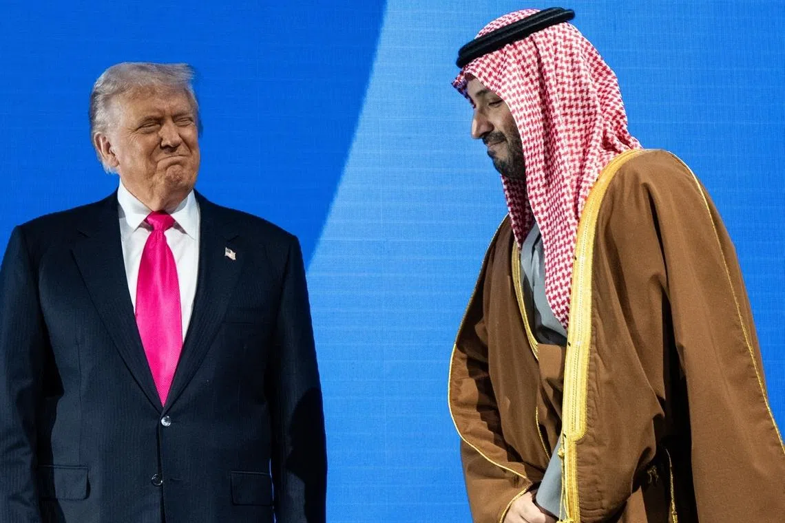 US President Donald Trump with Crown Prince Mohammed bin Salman of Saudi Arabia in Washington in 2025.