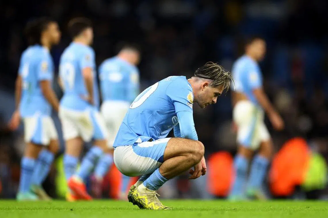 Soccer Football - Premier League - Manchester City v Crystal Palace - Etihad Stadium, Manchester, Britain - December 16, 2023 Manchester City's Jack Grealish looks dejected after the match REUTERS/Carl Recine