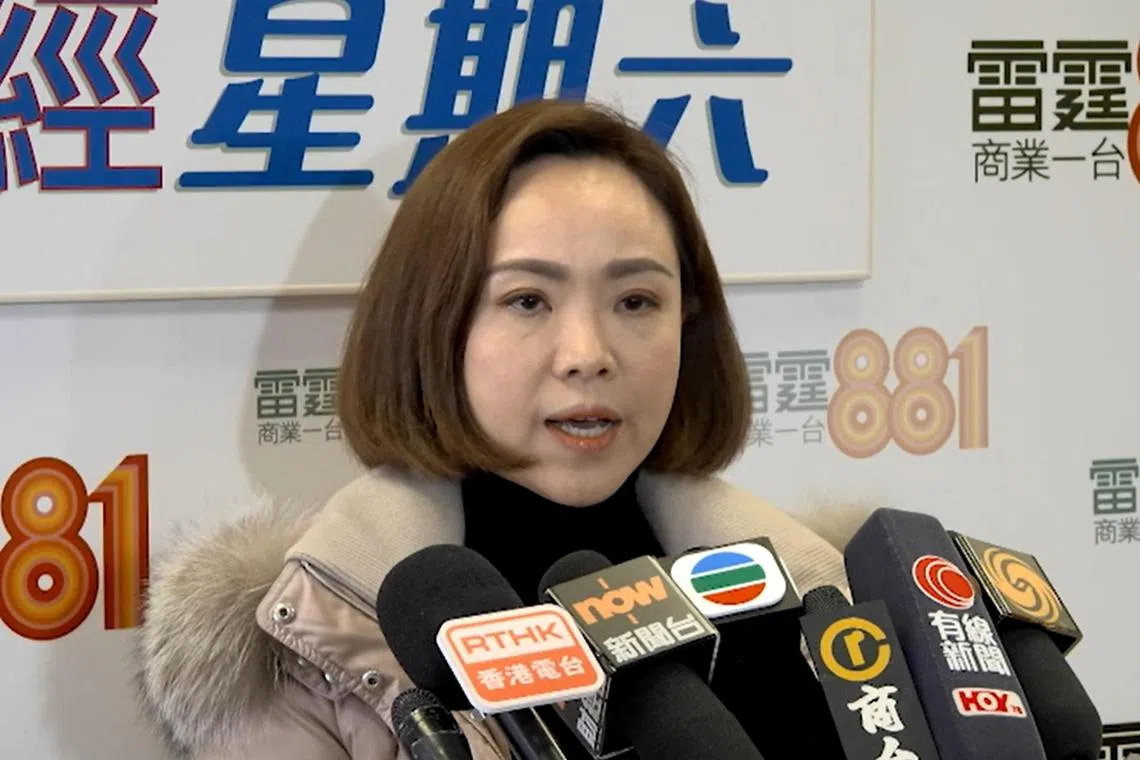 Hong Kong lawmaker Judy Chan giving her public apology on Jan 24 following the incident
.