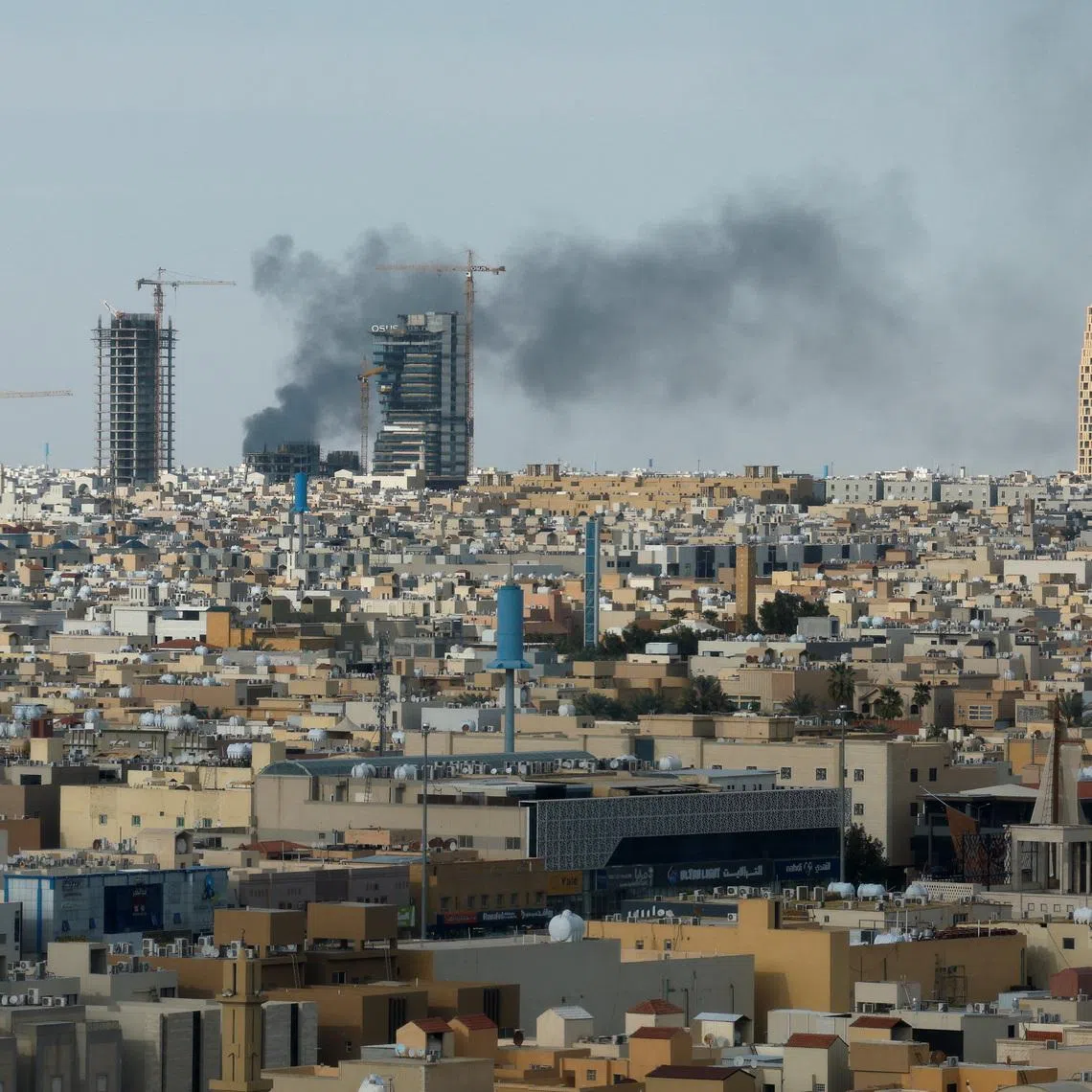 Smoke rises above the city, amid the US-Israeli conflict with Iran, in Riyadh, Saudi Arabia, on March 5.
