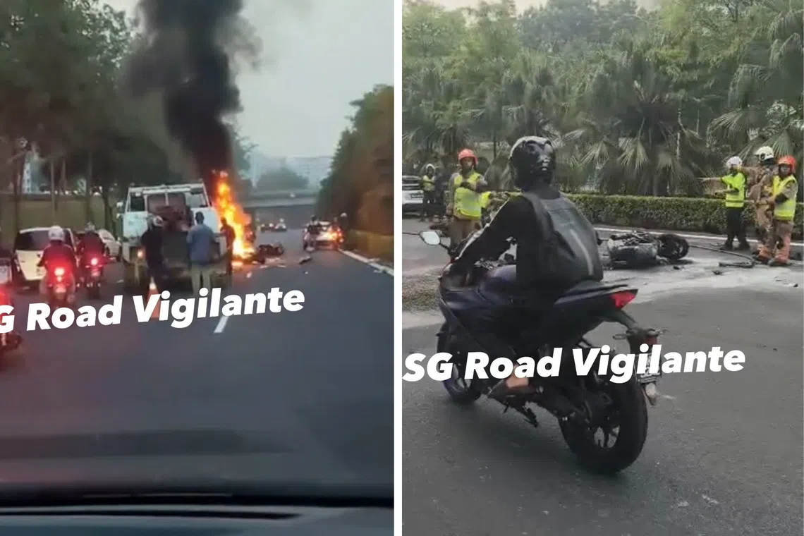 SCDF said that members of the public extinguished the blaze using fire extinguishers before its arrival.