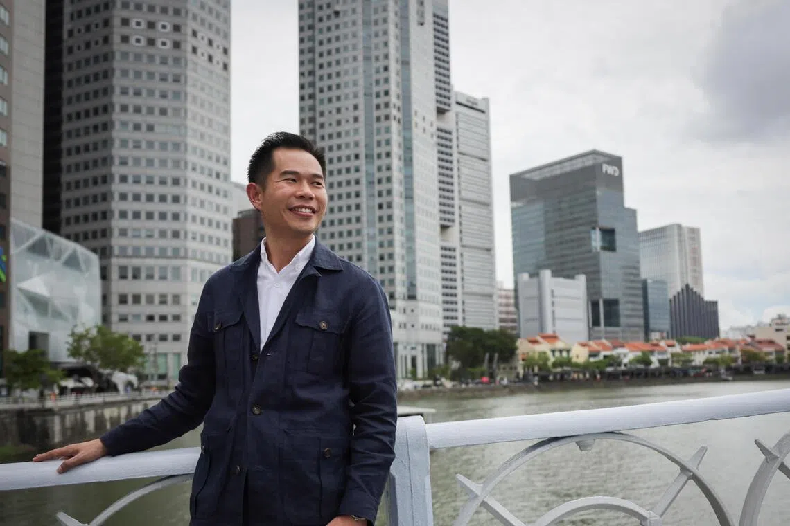 ST20250908_202511200513 : Gin Tay / tgmoney14/ Timothy Goh/
(Me and My Money, featuring Acme Technology's Junxu Lye)
Portraits of Lye Junxu, 37, CEO of Acme Technology photographed at Boat Quay on Sep 8, 2025.